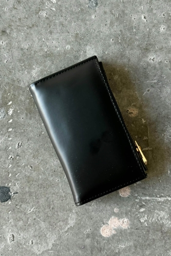 AKS-17092 Siyah Suni Deri Gold Aksesuar Detaylı Çıtçıtlı Cüzdan - 3