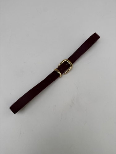 AKS-17095 Bordo Köprü Gold Tokalı Suni Deri Kemer - Cappmoda (1)