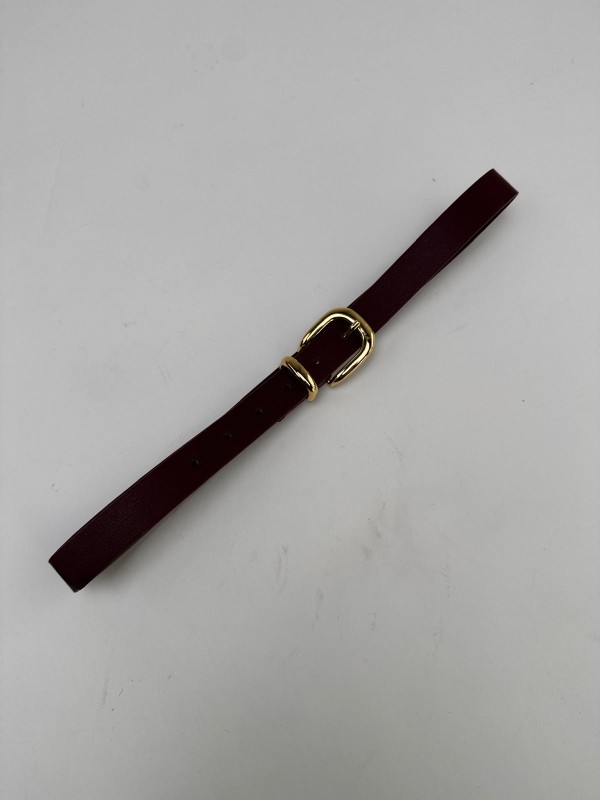 AKS-17095 Bordo Köprü Gold Tokalı Suni Deri Kemer - 2