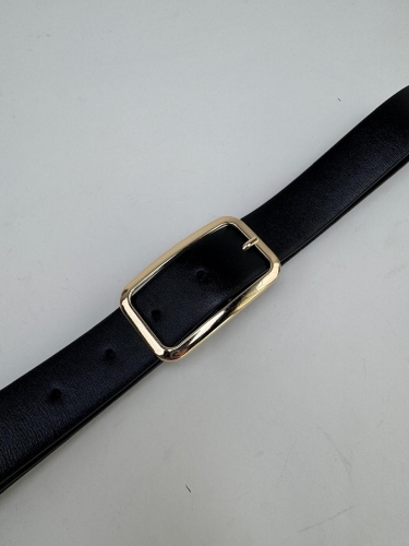 AKS-17097 Siyah Gold Tokalı Suni Deri Kemer - Cappmoda