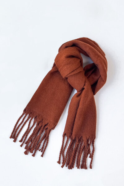 AKS-17102 Taba Püskül Detaylı Yumuşak Dokulu Şal - Cappmoda