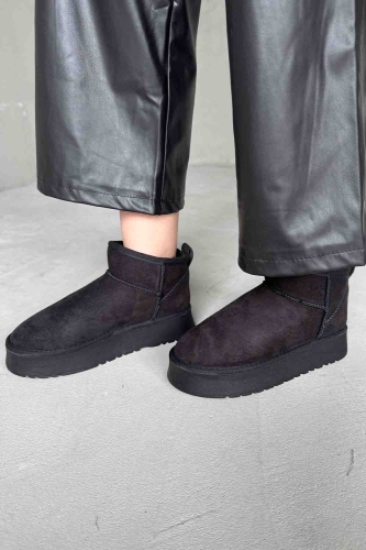 AYK-1001 Siyah İçi Kürklü Kalın Taban Kısa Bot - 2