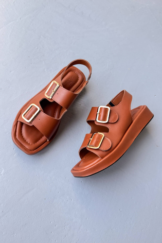 AYK-1021 Taba Gold Tokalı Urban Comfort Sandalet - Cappmoda