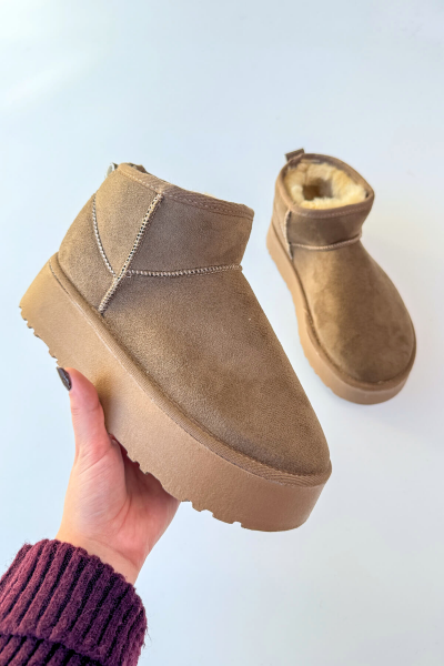 AYK-1022 Vizon İçi Kürklü Orta Boy Kışlık Bot - Cappmoda