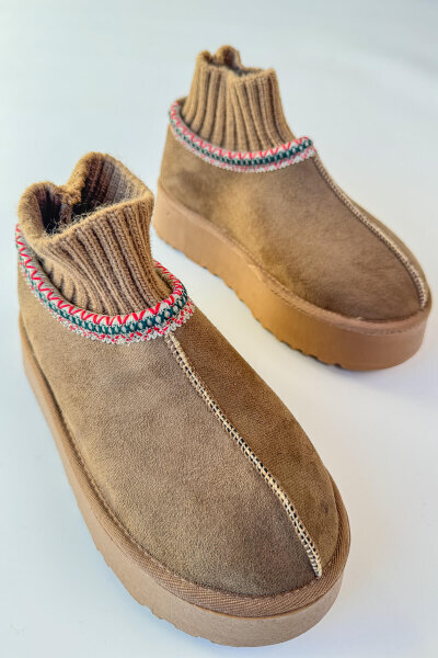 AYK-1024 Vizon Örgü Bilek Detaylı İçi Kürklü Bot - 4