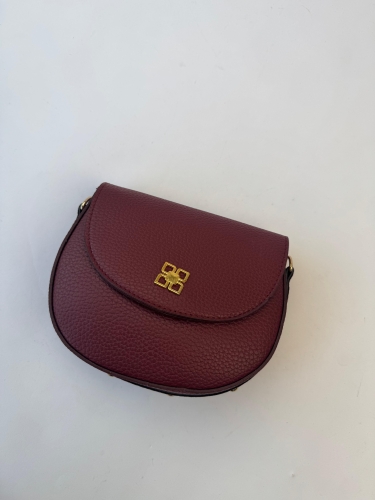 ÇNT-3032 Bordo Gold Zımba Detaylı Kapaklı Omuz Çantası - Cappmoda