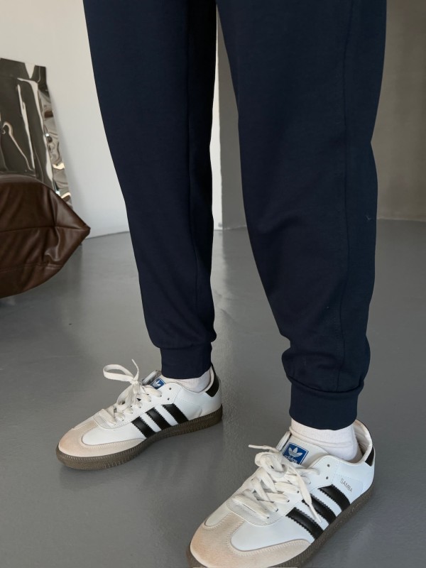 EŞF0012 Lacivert Modal Kumaş Düz Jogger Eşofman Altı - 2