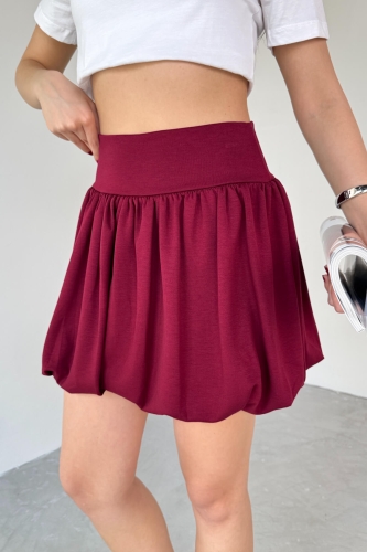 ETK-02334 Bordo Bel Lastikli Mini Balon Etek - 2