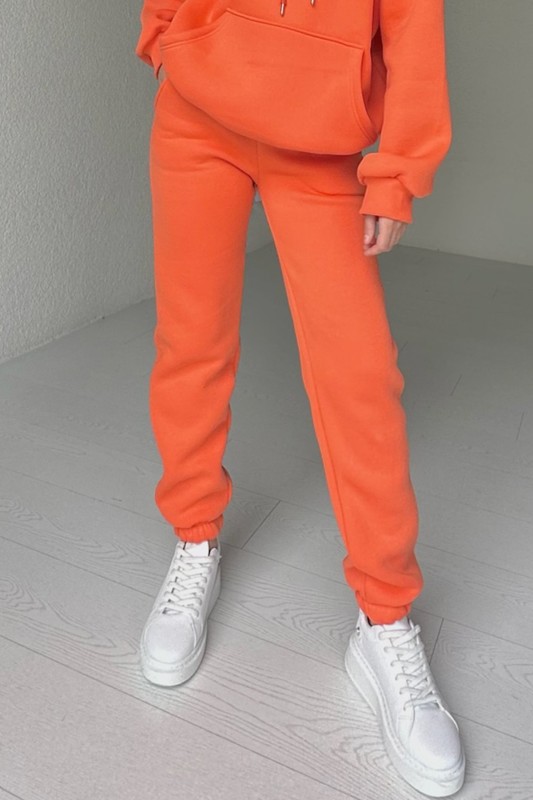 İND-20256 Turuncu İpli Jogger Eşofman - 1