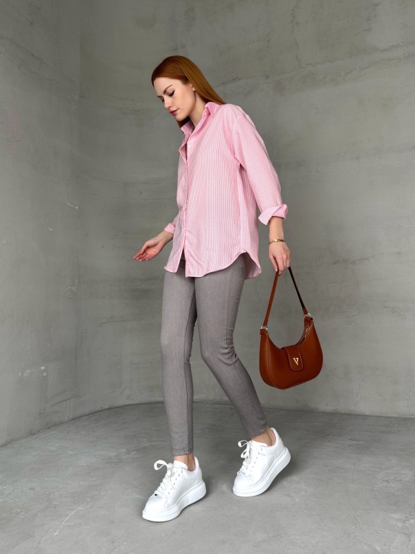 JEAN-08131 Gri Yüksek Bel Likralı Skinny Jean - 1