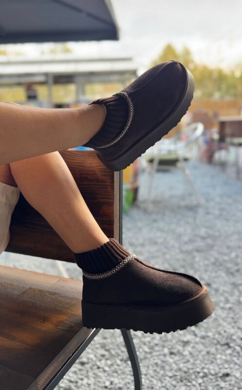 SET2031 Acı Kahve Örgü Detaylı - Bilek Boy - Orta Boy Üçlü Bot Seti - Ücretsiz Kargo - 4