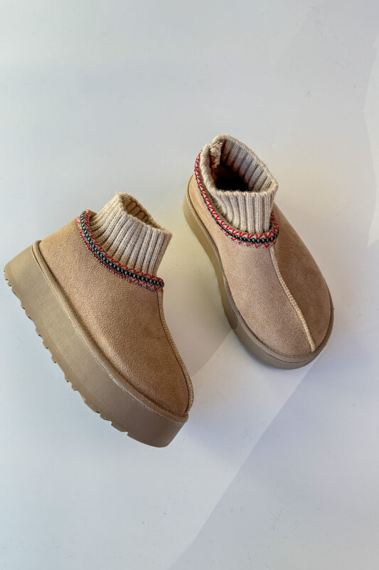 SET2031 Vizon Örgü Detaylı - Bilek Boy - Orta Boy Üçlü Bot Seti - Ücretsiz Kargo - 4