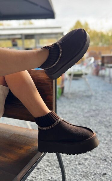 SET2035 Acı Kahve Örgü Bilek - Orta Boy İkili Bot Seti - Cappmoda (1)