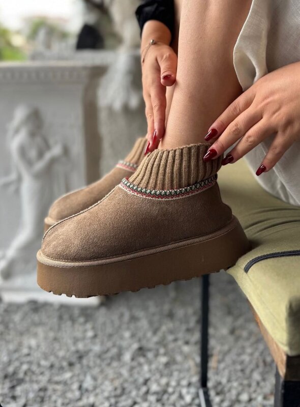 SET2035 Vizon Örgü Bilek - Orta Boy İkili Bot Seti - 3