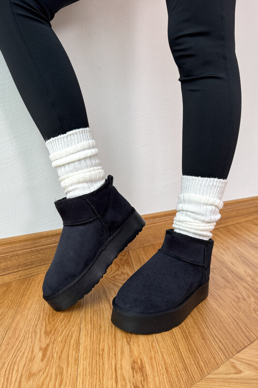 SET2036 Siyah Orta Boy Bot - Deri Şapka - Çanta - Gözlük Dörtlü Set - 2