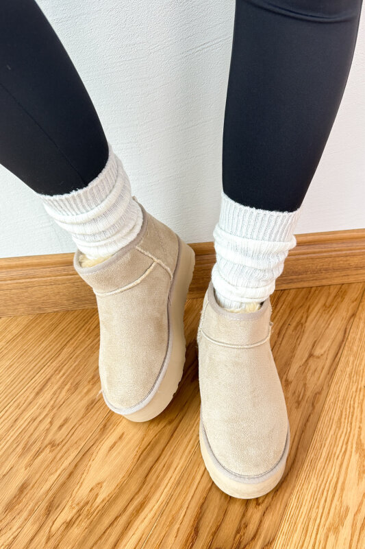 SET2036 Taş Rengi Orta Boy Bot - Deri Şapka - Çanta - Gözlük Dörtlü Set - 2