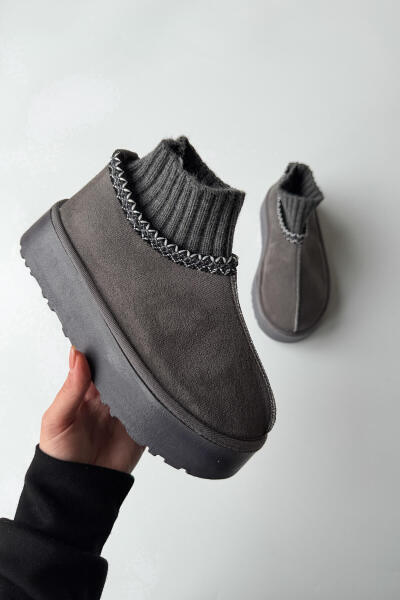 SET2038 Füme Örgü Bilek Bot - Tote Çanta - Deri Capp Üçlü Set - Cappmoda (1)