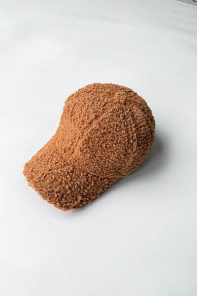 ŞPK-2002 Taba Peluş Kumaş Capp Şapka - Cappmoda