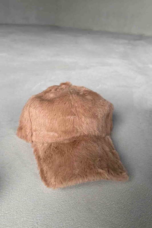 ŞPK-2002 Vizon Peluş Kumaş Cap Şapka - 1