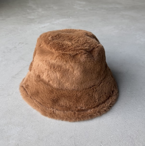 ŞPK-2003 Taba Peluş Kumaş Bucket Şapka - Cappmoda
