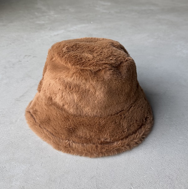 ŞPK-2003 Taba Peluş Kumaş Bucket Şapka - 1