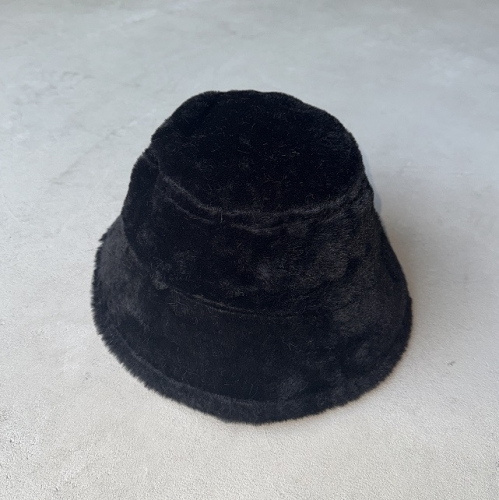 ŞPK-2003 Siyah Peluş Kumaş Bucket Şapka - Cappmoda