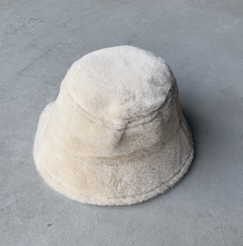 ŞPK-2003 Taş Rengi Peluş Kumaş Bucket Şapka - Cappmoda