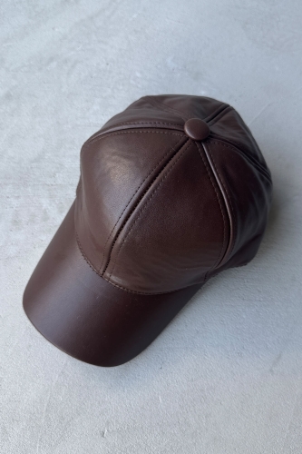 ŞPK-2005 Acı Kahve Suni Deri Cap Şapka 