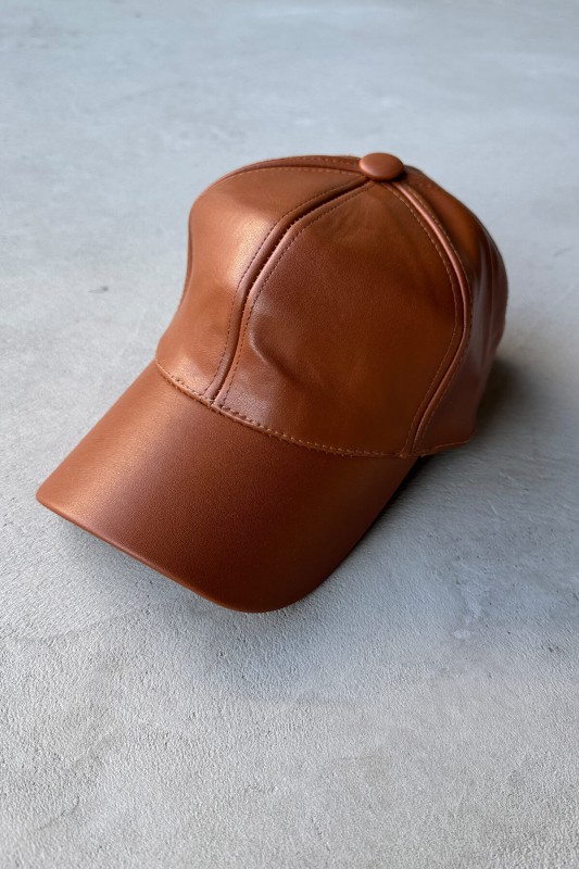 ŞPK-2005 Taba Suni Deri Cap Şapka - 2