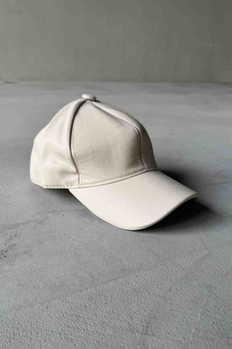 ŞPK-2005 Taş Rengi Suni Deri Cap Şapka - Cappmoda