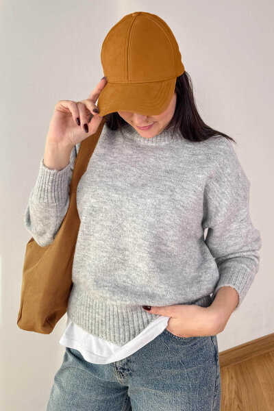 ŞPK-2010 Taba Süet Basic Cap Şapka - Cappmoda