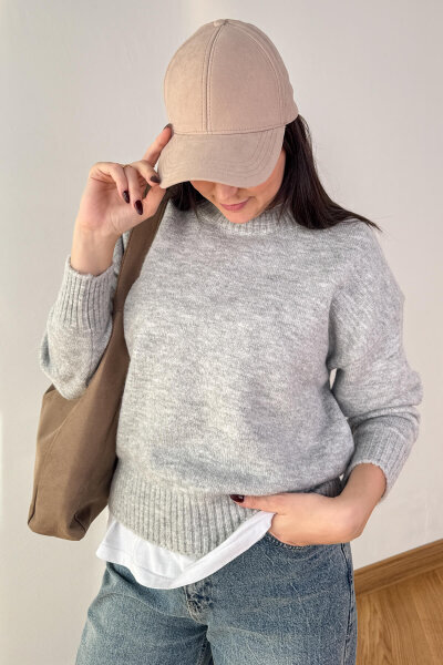 ŞPK-2010 Taş Rengi Süet Basic Cap Şapka 