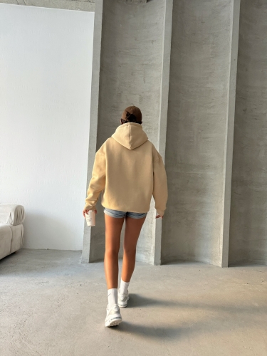 SWT-14263 Vizon Çift Kordonlu Kapüşonlu Üç İplik Şardonlu Sweatshirt - 5