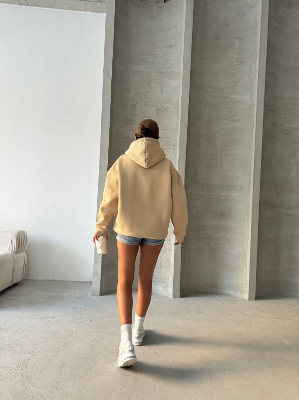 SWT-14263 Vizon Çift Kordonlu Kapüşonlu Üç İplik Şardonlu Sweatshirt - 5