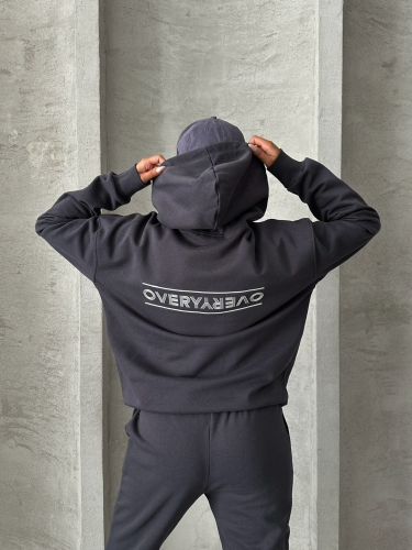 TKM-03624 Füme The Future Is Hope Yazılı Mevsimlik Kumaş Kapüşonlu Sweatshirt Çimalı Jogger İkili Takım - 2