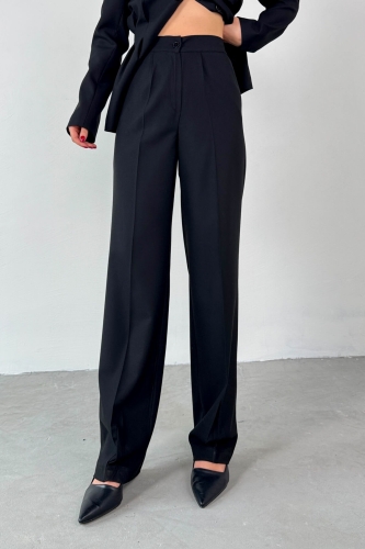 TKM-03708 Siyah Pensli Düğmeli Ceket Pantolon Casual Takım - 4