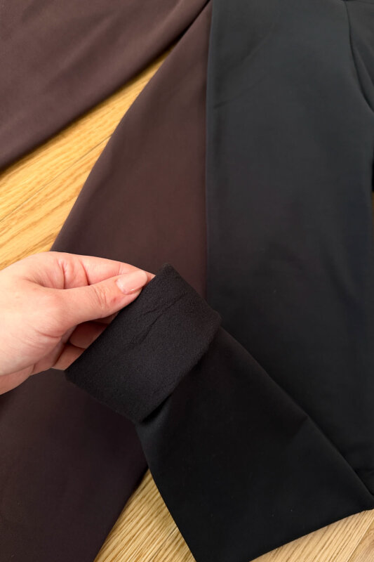 TYT-1540 Siyah Yüksek Bel Polarlı Tayt - 4